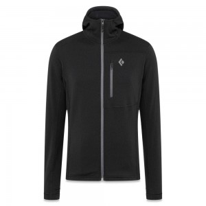 Black Men's Black Diamond Coefficient Hoody Jackets | BF846515