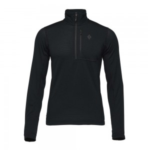 Black Men's Black Diamond Coefficient LT Quarter Zip Pullover | JB321290