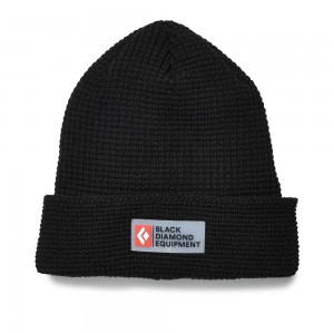 Black Men's Black Diamond Double Waffle Beanie | GZ678421