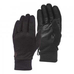 Black Men's Black Diamond HeavyWeight WoolTech Liner Gloves | UP811007