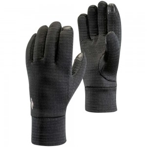 Black Men's Black Diamond MidWeight GridTech Fleece Gloves | AJ853446