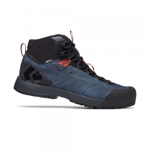 Black Men's Black Diamond Mission Leather Mid Waterproof Approach Shoes | UA725690