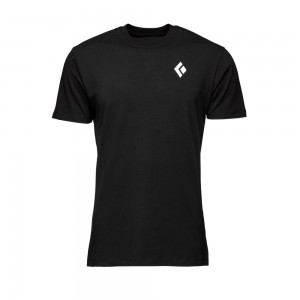 Black Men's Black Diamond Mountain Badge T Shirts | ZX750717