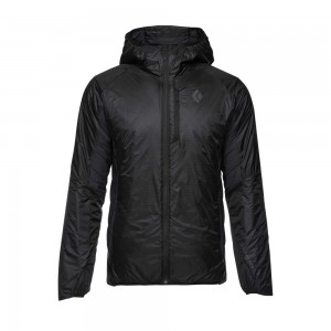 Black Men's Black Diamond Vision Hybrid Hoody Jackets | OQ811806