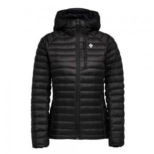 Black Women's Black Diamond Approach Hoody Down Jackets | AS023007