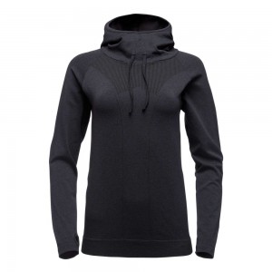 Black Women's Black Diamond Crux Hoodie | YD768954