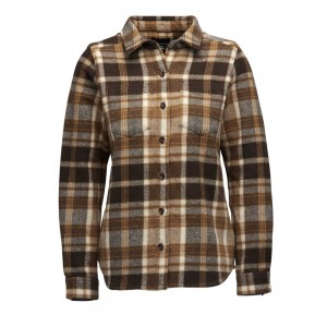 Brown Women's Black Diamond Project Heavy Flannel Shirts | ES160304