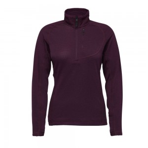 Burgundy Women's Black Diamond Coefficient LT Quarter Zip Pullover | CP896612