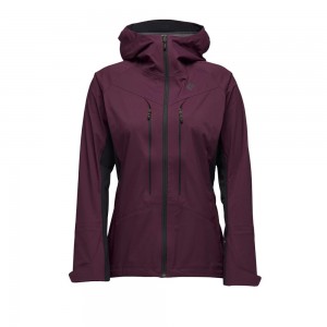 Burgundy Women's Black Diamond Dawn Patrol Hybrid Shell Jackets | KW553289