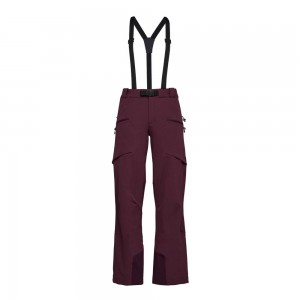 Burgundy Women's Black Diamond Dawn Patrol Pants | SC147034