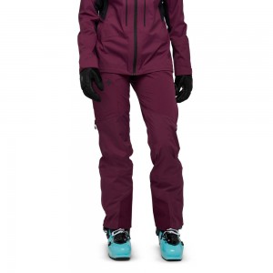 Burgundy Women's Black Diamond Dawn Patrol Hybrid Pants | EY861971