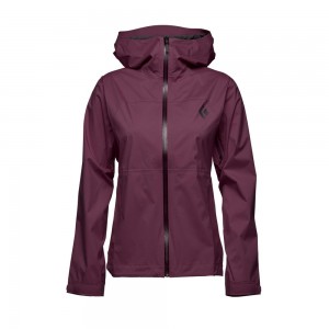 Burgundy Women's Black Diamond Stormline Stretch Rain Shell Jackets | HX842016