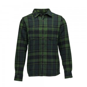 Green Men's Black Diamond Project Heavy Flannel Shirts | ZJ074574