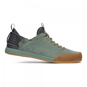 Green Men's Black Diamond Session Suede Sneakers | YW141340