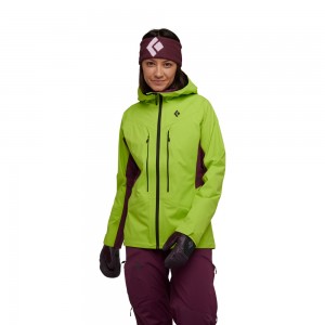 Green Women's Black Diamond Dawn Patrol Hybrid Shell Jackets | FI682806