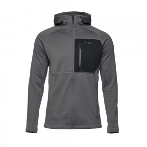 Grey Men's Black Diamond Factor Hoody Jackets | JZ725152