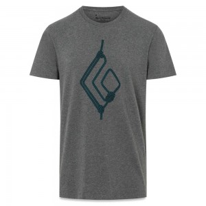 Grey Men's Black Diamond Rope Diamond T Shirts | KG984176