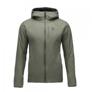 Olive Men's Black Diamond First Light Hybrid Hoody Jackets | MI387777