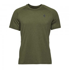 Olive Men's Black Diamond Lightwire Short Sleeve Tech T Shirts | VA996647