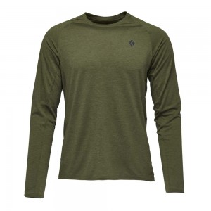 Olive Men's Black Diamond Lightwire Tech Tee Long Sleeve | SY708017