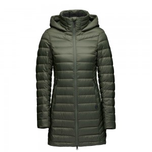 Olive Women's Black Diamond Access Full Length Down Jackets | XV901822