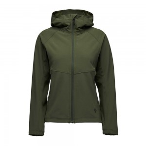 Olive Women's Black Diamond Element Hoody Jackets | NQ473980