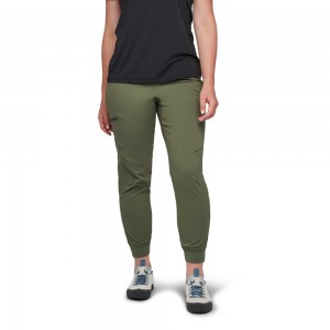 Olive Women's Black Diamond Technician Jogger Pants | LC005872