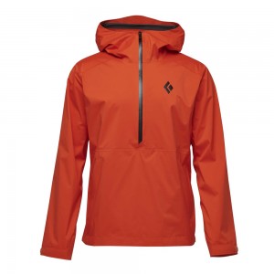 Orange Men's Black Diamond Stormline Stretch Anorak Rain Shell Jackets | VB739043