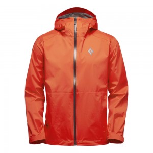 Orange Men's Black Diamond Stormline Stretch Rain Shell Jackets | AF705260