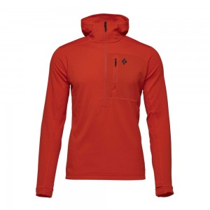 Red Men's Black Diamond Coefficient Hoody Jackets | YY067147