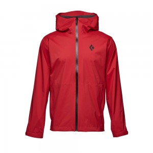 Red Men's Black Diamond Stormline Stretch Rain Shell Jackets | EK627646