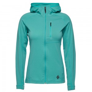 Turquoise Women's Black Diamond Coefficient Hoody Jackets | QU973141