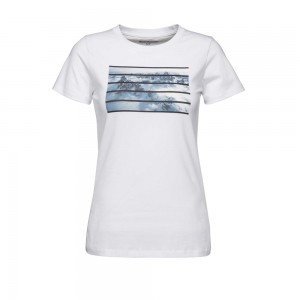 White Women's Black Diamond Aerial View T Shirts | XQ127033