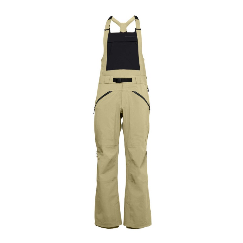 Beige Men\'s Black Diamond Recon Stretch Bib Pants | UP775174