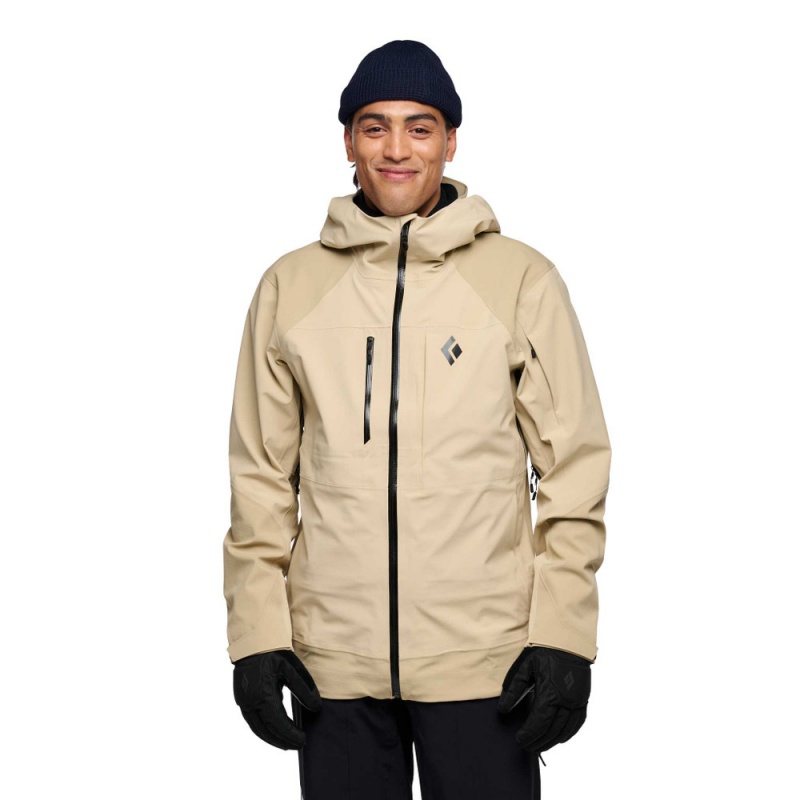 Beige Men's Black Diamond Recon Stretch Pro Shell Jackets | FL782819