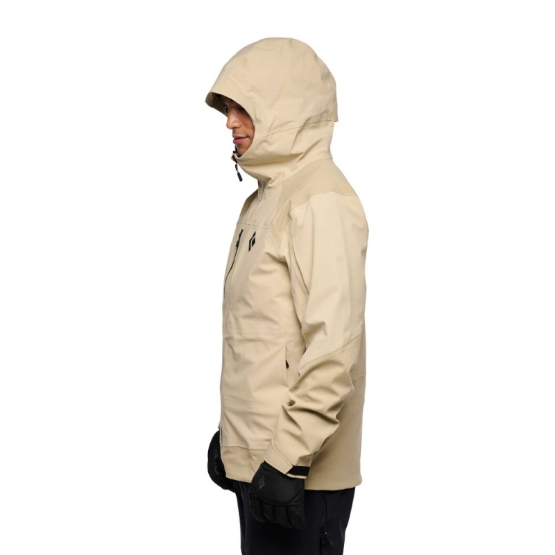 Beige Men's Black Diamond Recon Stretch Pro Shell Jackets | FL782819