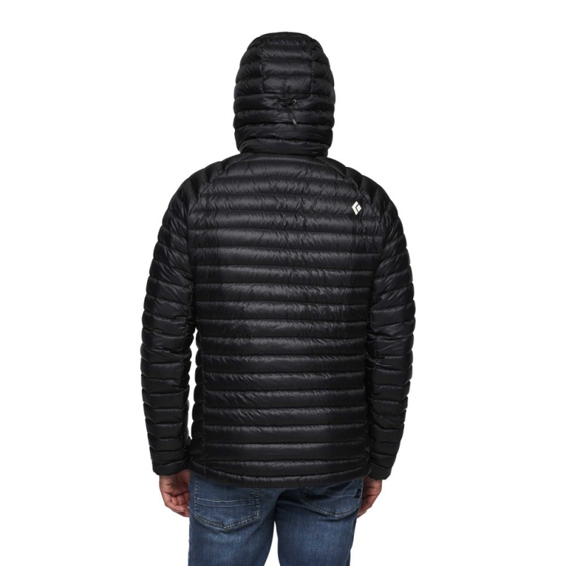 Black Men's Black Diamond Approach Hoody Down Jackets | NQ957573