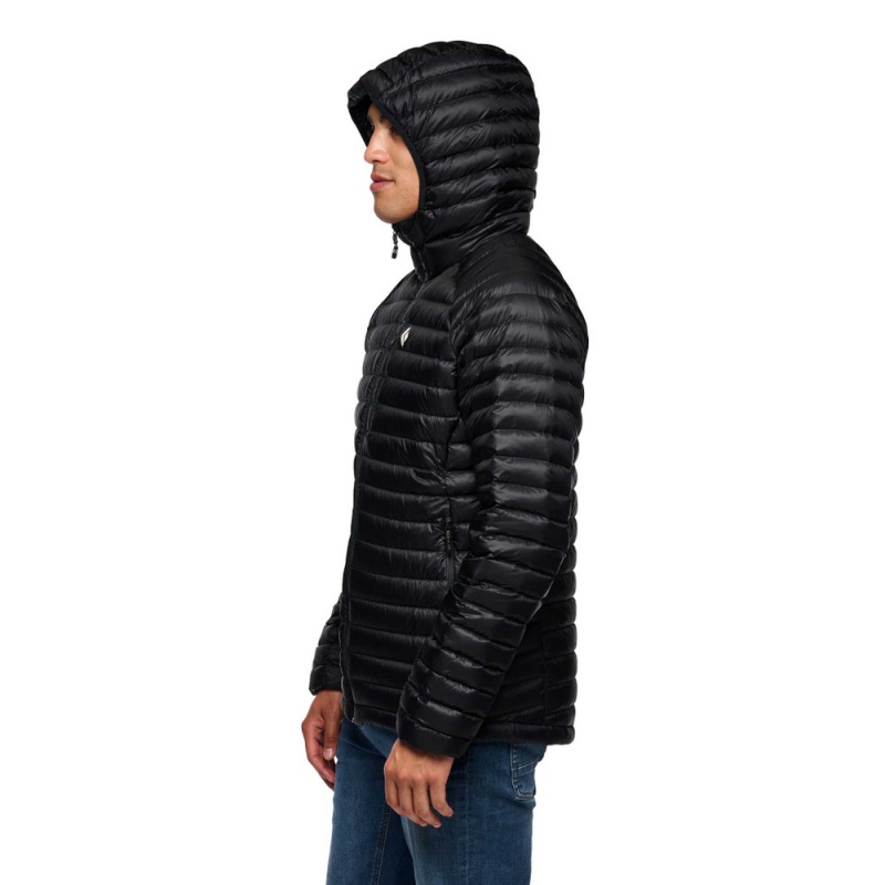 Black Men's Black Diamond Approach Hoody Down Jackets | NQ957573