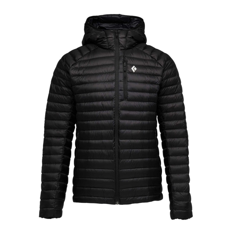 Black Men\'s Black Diamond Approach Hoody Down Jackets | NQ957573