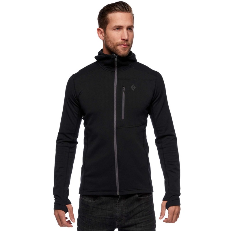 Black Men's Black Diamond Coefficient Hoody Jackets | BF846515