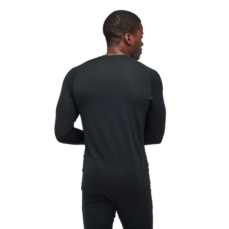 Black Men's Black Diamond Coefficient LT Crew Long Sleeve | LL724804