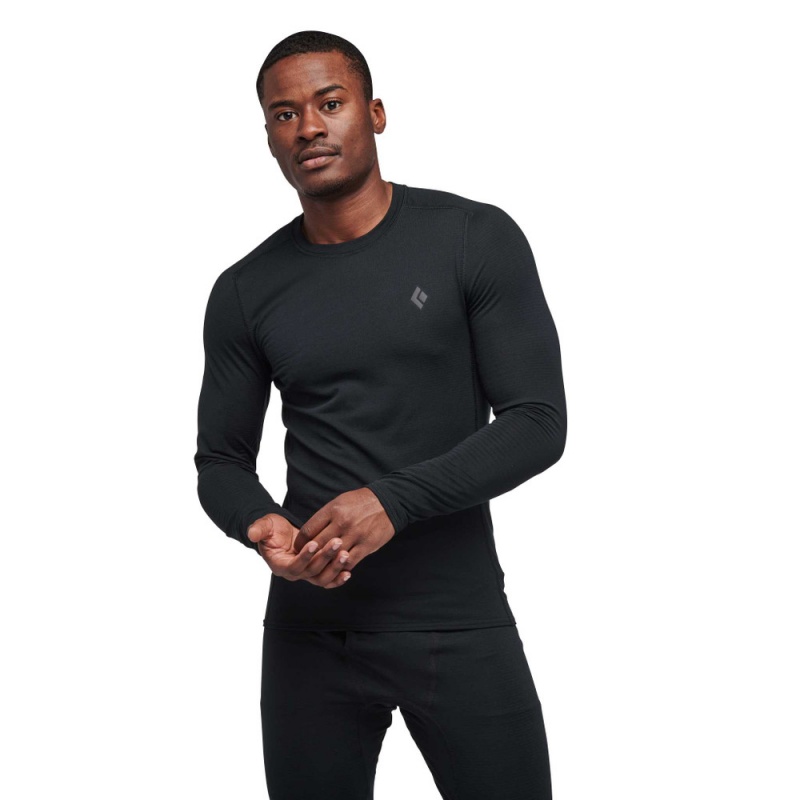 Black Men's Black Diamond Coefficient LT Crew Long Sleeve | LL724804