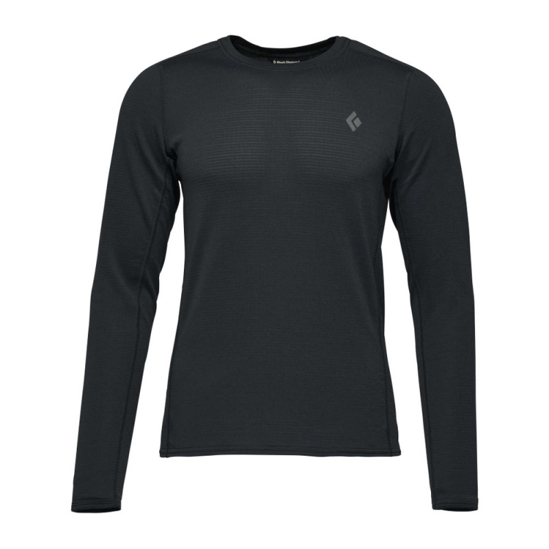 Black Men\'s Black Diamond Coefficient LT Crew Long Sleeve | LL724804