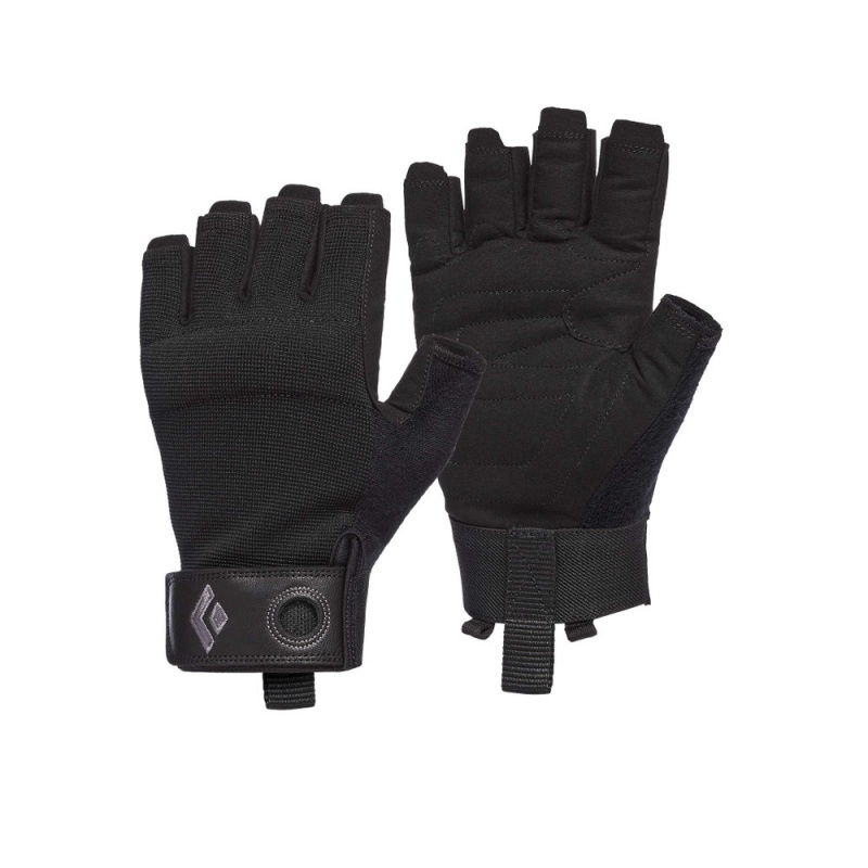 Black Men\'s Black Diamond Crag Half-Finger Gloves | HF120676