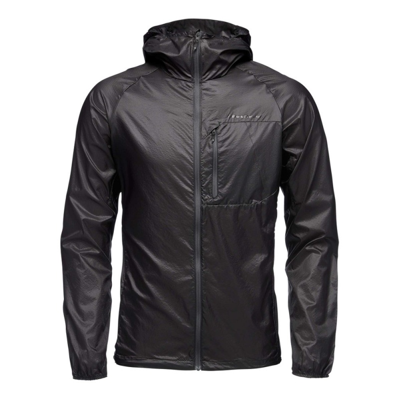 Black Men\'s Black Diamond Distance Wind Shell Jackets | LG061997