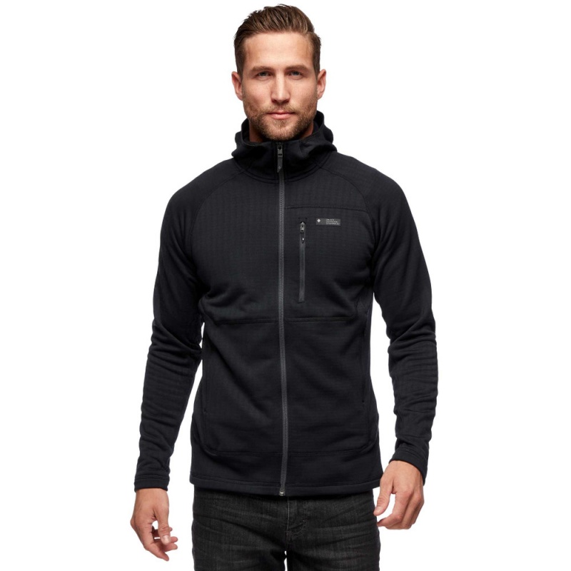 Black Men's Black Diamond Factor Hoody Jackets | GO965147