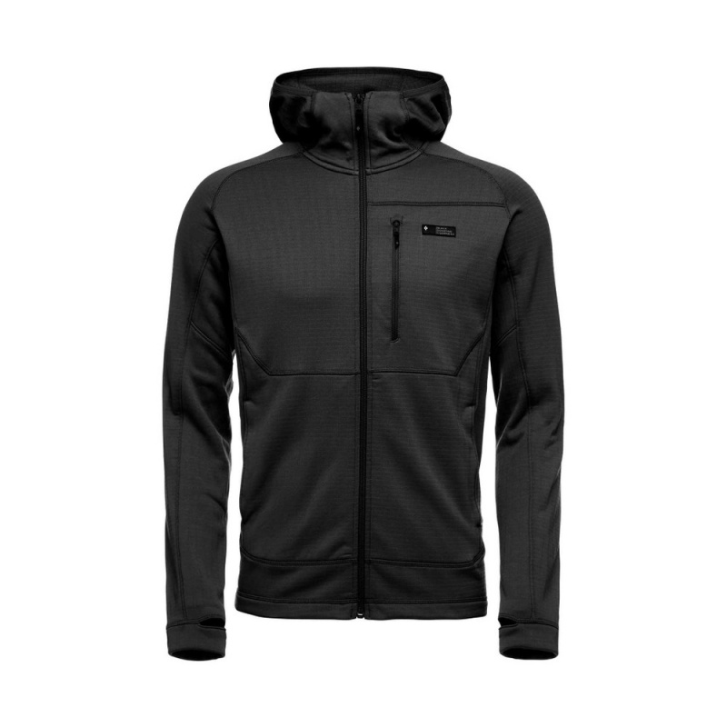 Black Men\'s Black Diamond Factor Hoody Jackets | GO965147