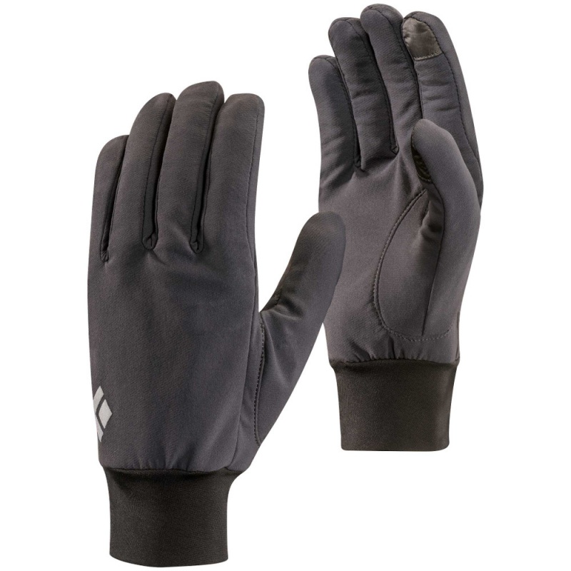 Black Men\'s Black Diamond LightWeight Softshell Gloves | CJ140737