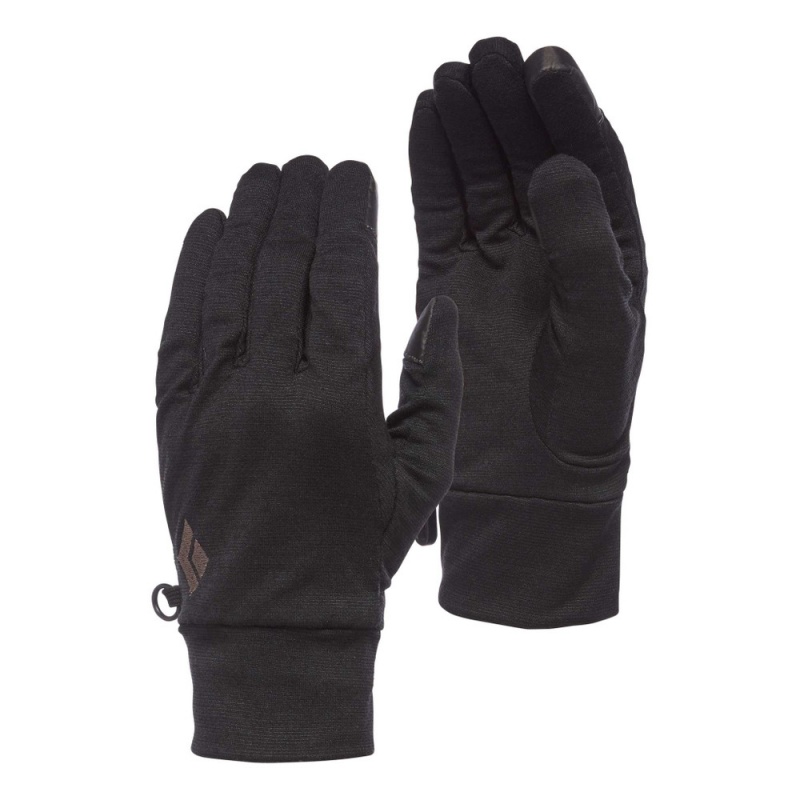 Black Men\'s Black Diamond LightWeight WoolTech Gloves | SZ717198