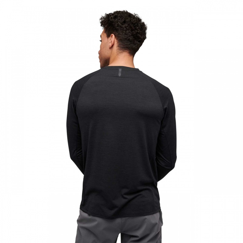 Black Men's Black Diamond Lightwire Tech Tee Long Sleeve | NN991830